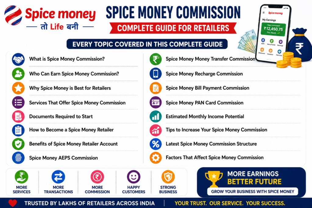 Spice Money Commission guide for retailers