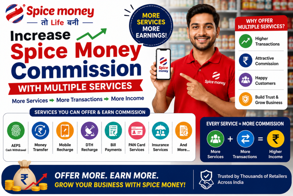 Increase Spice Money Commission with multiple services