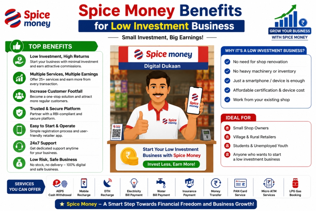 Spice Money Benefits for low investment business